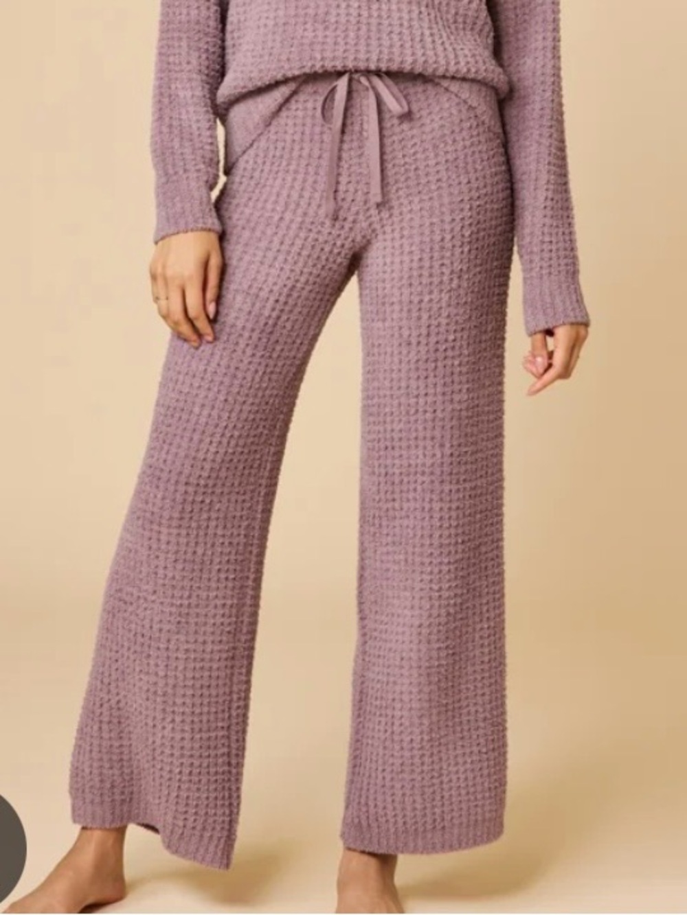 Softies Driftwood Waffle-Knit Wide Leg Lounge Pants